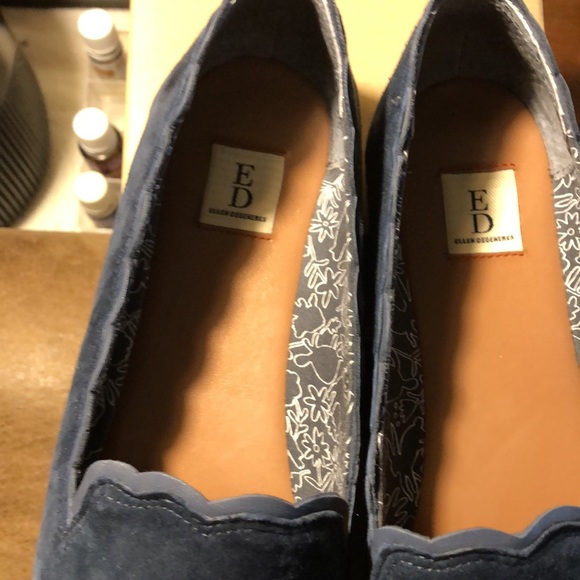 Womens flat shoes size 8.5, Navy Blue, KID SUEDE - Picture 6 of 7